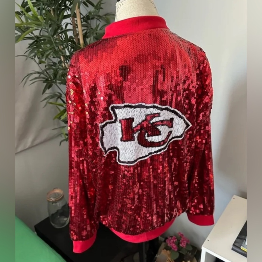 Kansas city chief coat size large women sequin new